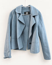 RIANI Blue Jacket & Check Skirt Two-Piece Set
