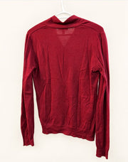 Brooks Brothers Burgundy V-Neck Merino Sweater