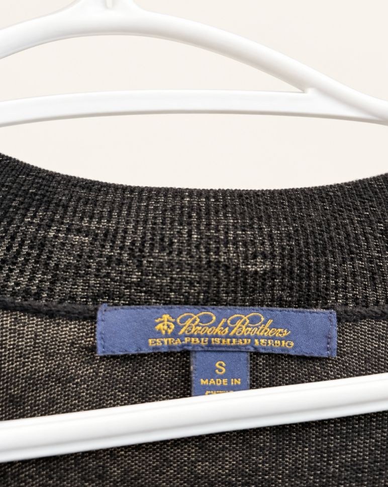 Brooks Brothers Black Extra-Fine Italian Merino V-Neck Sweater