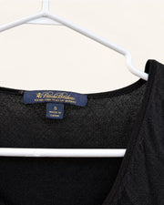 Brooks Brothers Black Extra-Fine Italian Merino V-Neck Sweater
