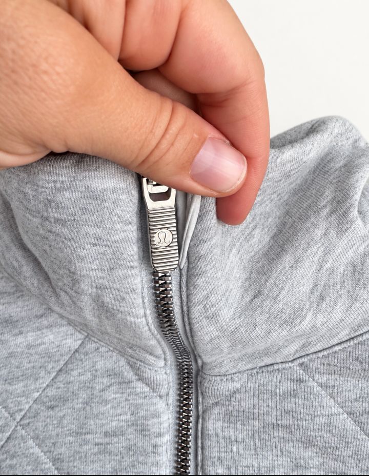 Lululemon Grey Quilted Half-Zip Pullover