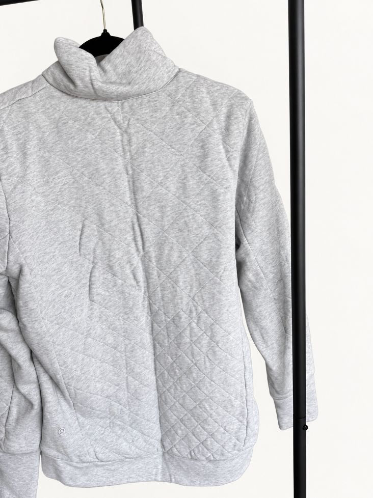 Lululemon Grey Quilted Half-Zip Pullover