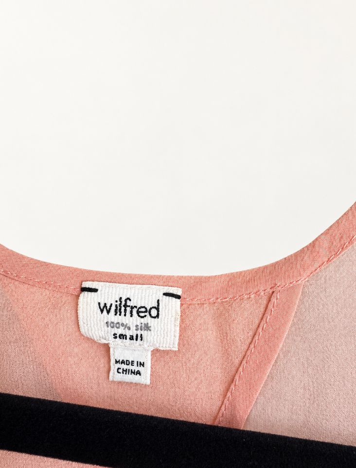 Wilfred 100% Silk Peach Dress