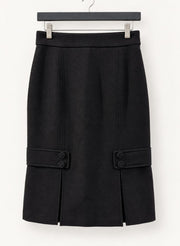 ANDREW GN Black Skirt Suit Set