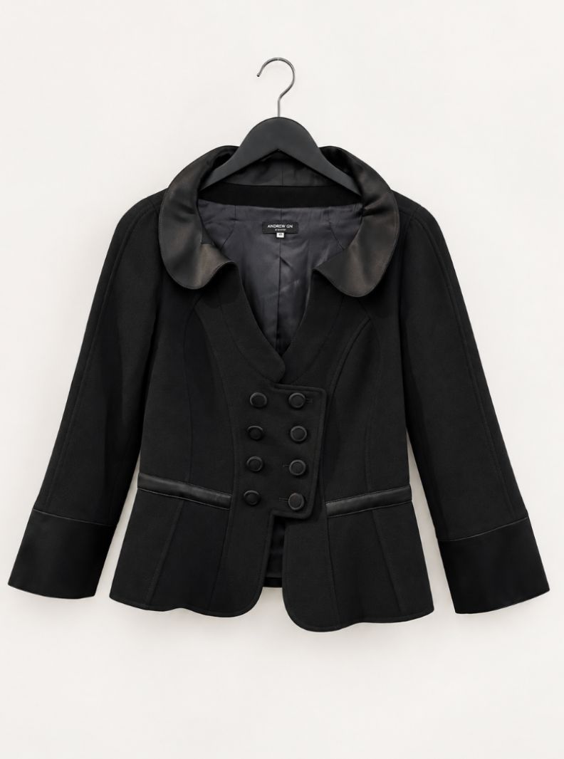 ANDREW GN Black Skirt Suit Set