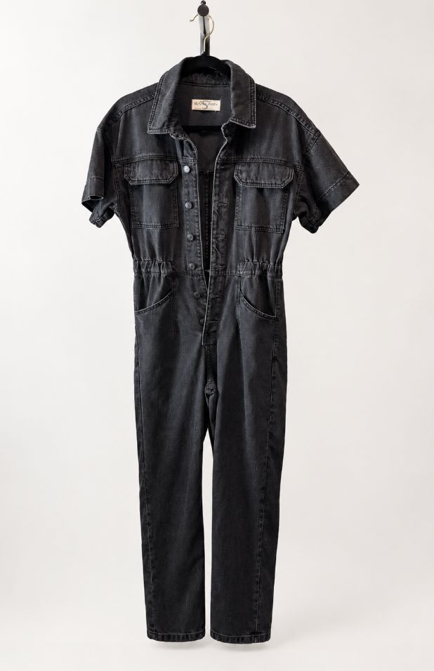 We The Free Black Denim Utility Jumpsuit