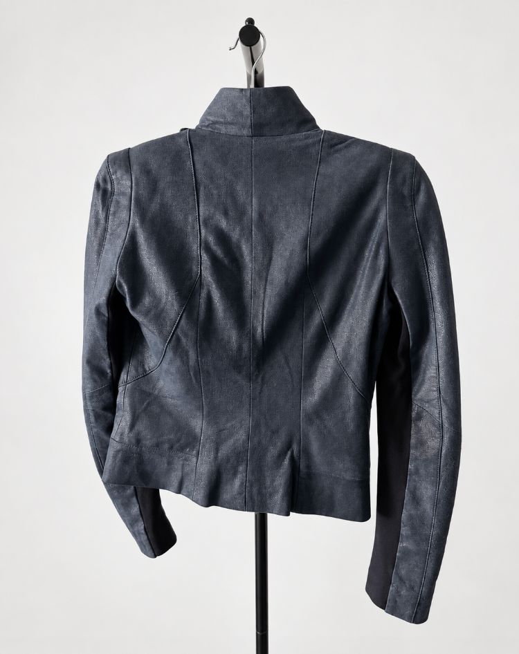 Maje Asymmetrical Leather Moto Jacket