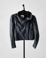 Maje Asymmetrical Leather Moto Jacket