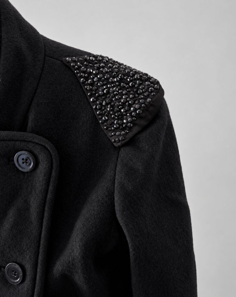 By Malene Birger Embellished Cropped Wool Jacket