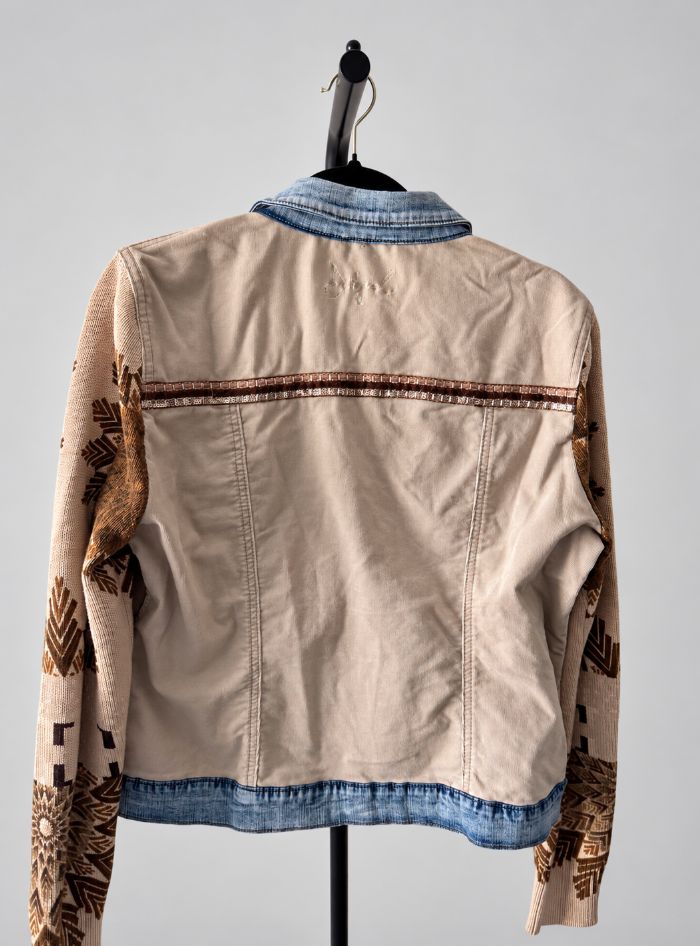 Desigual Mixed-Media Embroidered Jacket