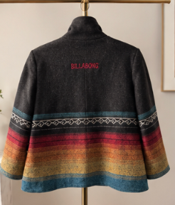 Design Closet by Billabong Striped Wool Jacket