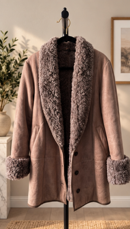 Patanahka genuine leather shearling coat