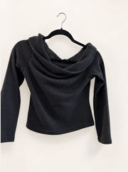 Extreme Made in Italy Black Cowl Neck Knit Top