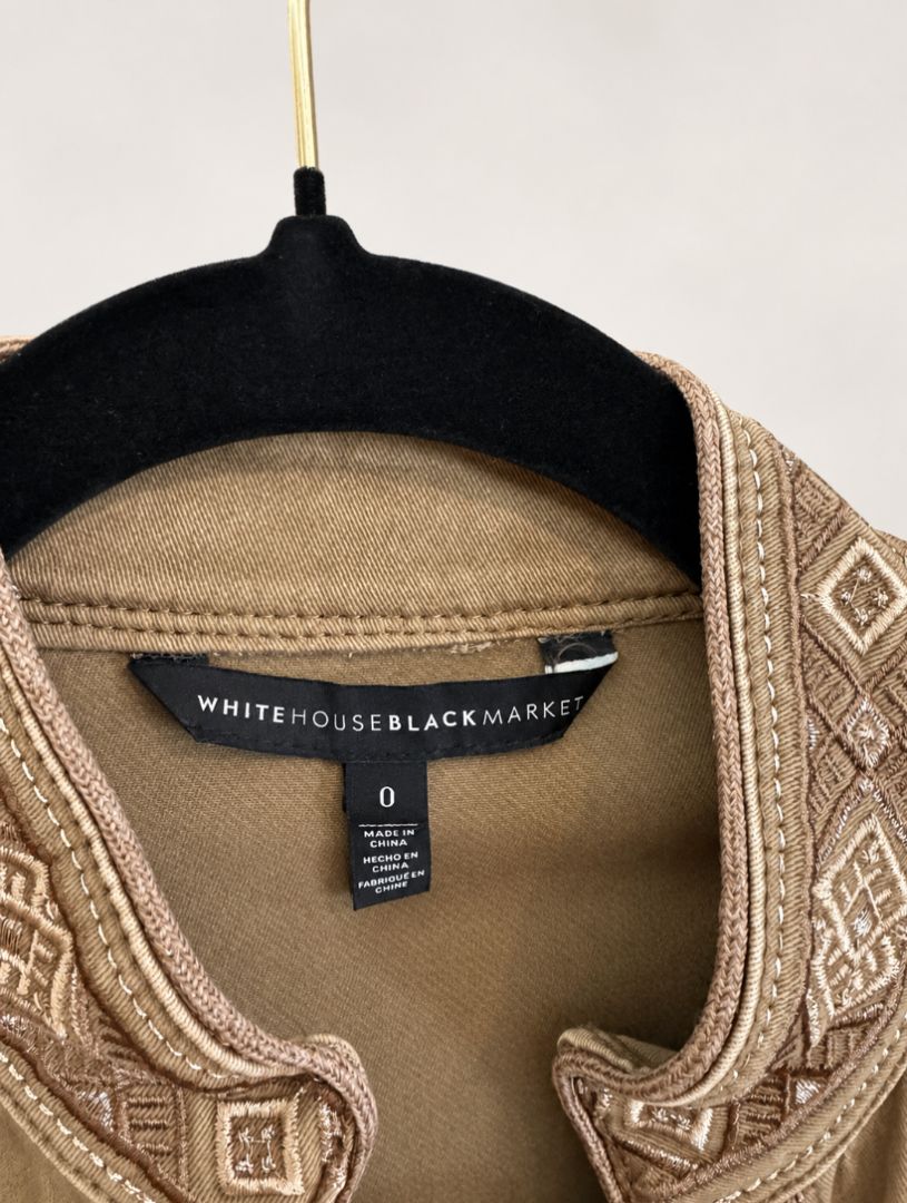 White House Black Market Embroidered Utility Jacket