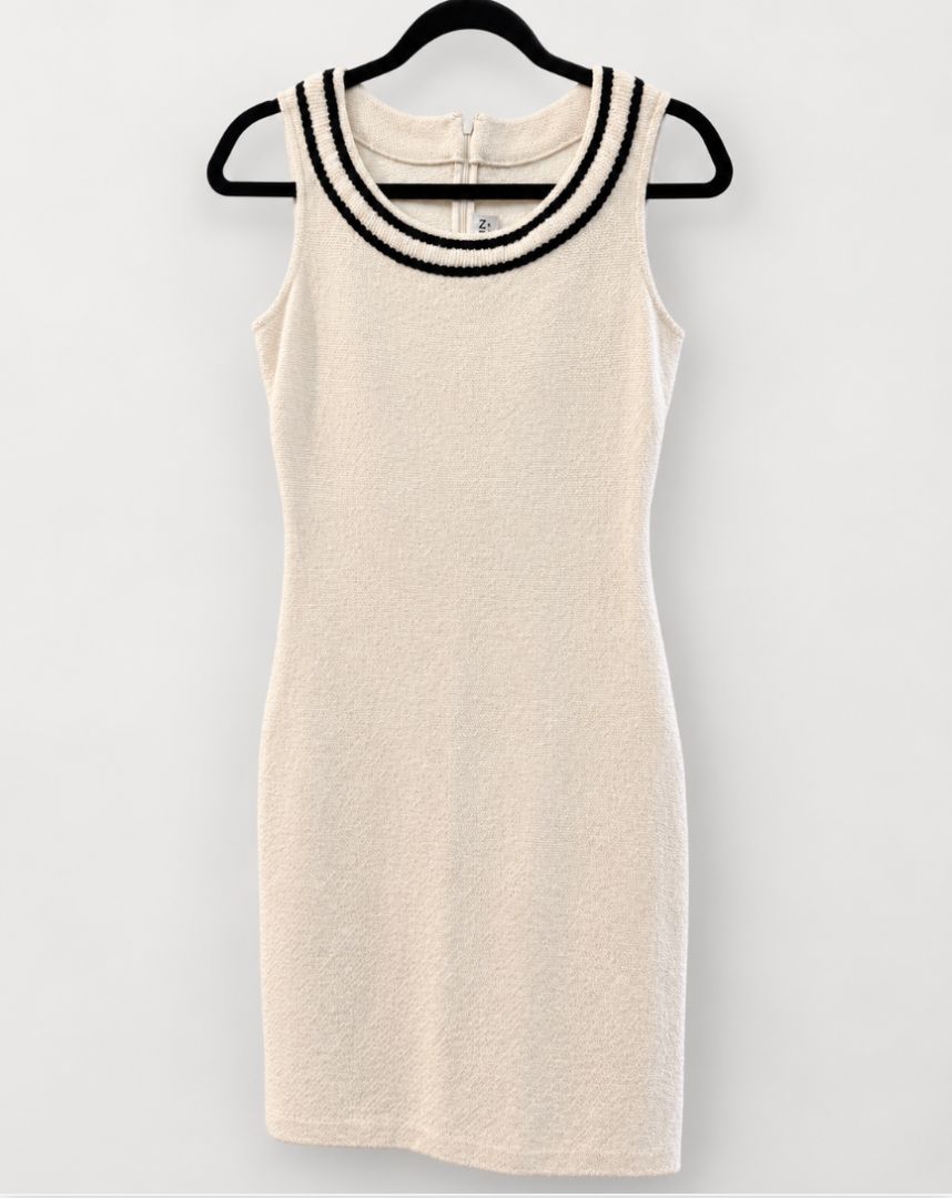 St. John Collection Ivory Knit Sleeveless Dress