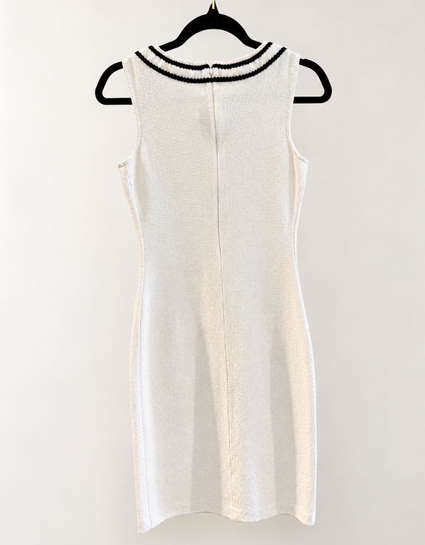 St. John Collection Ivory Knit Sleeveless Dress