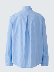 BLUE AND WHITE BLOUSE WITH BOW
