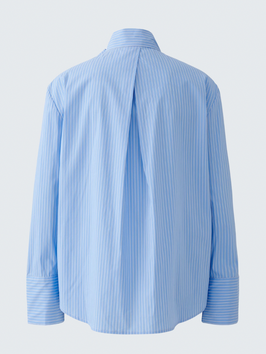 BLUE AND WHITE BLOUSE WITH BOW