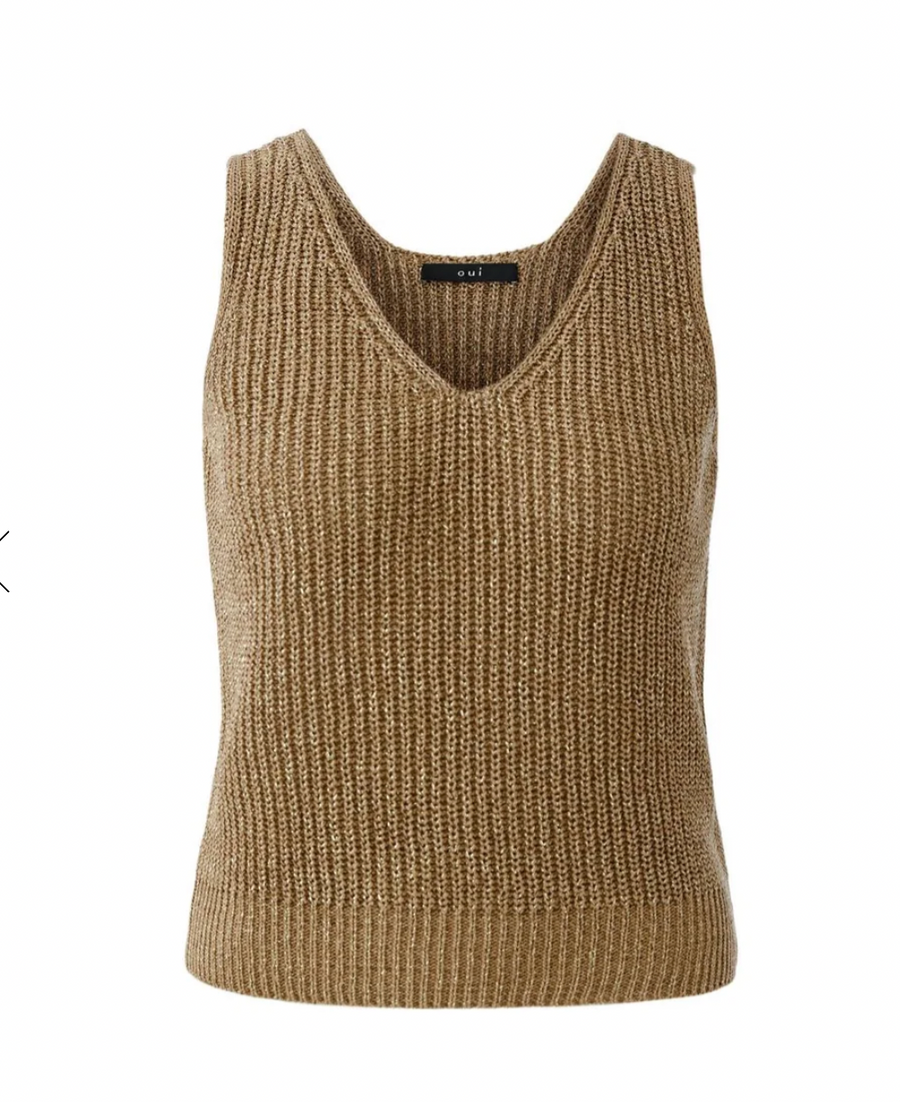 BEIGE KNITTED TANK