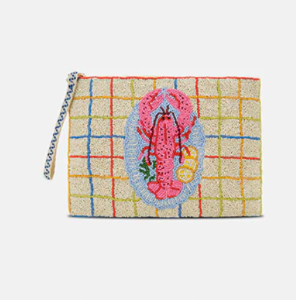 HAND BEADED ZIP CLUTCH
