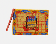 HAND BEADED ZIP CLUTCH
