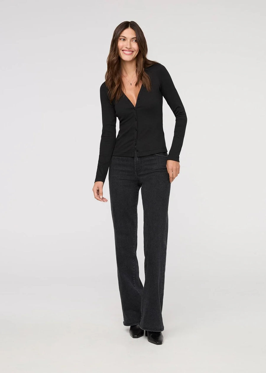 RIBBED PIMA FITTED BUTTON DOWN