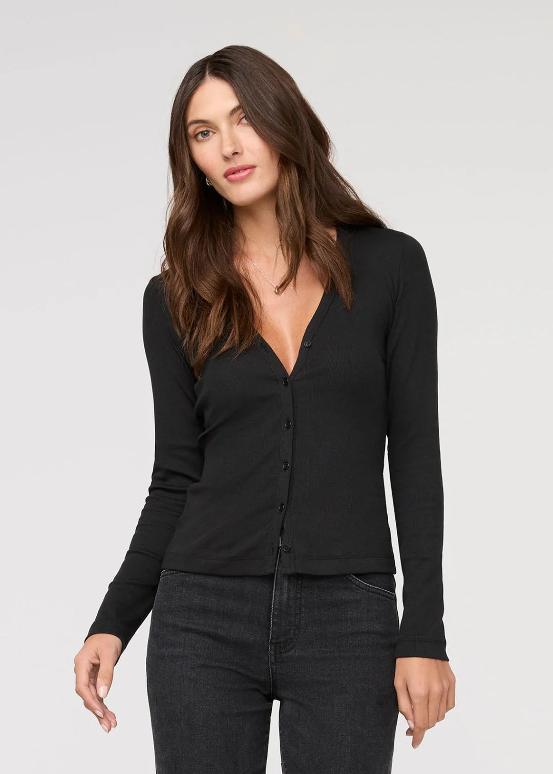 RIBBED PIMA FITTED BUTTON DOWN