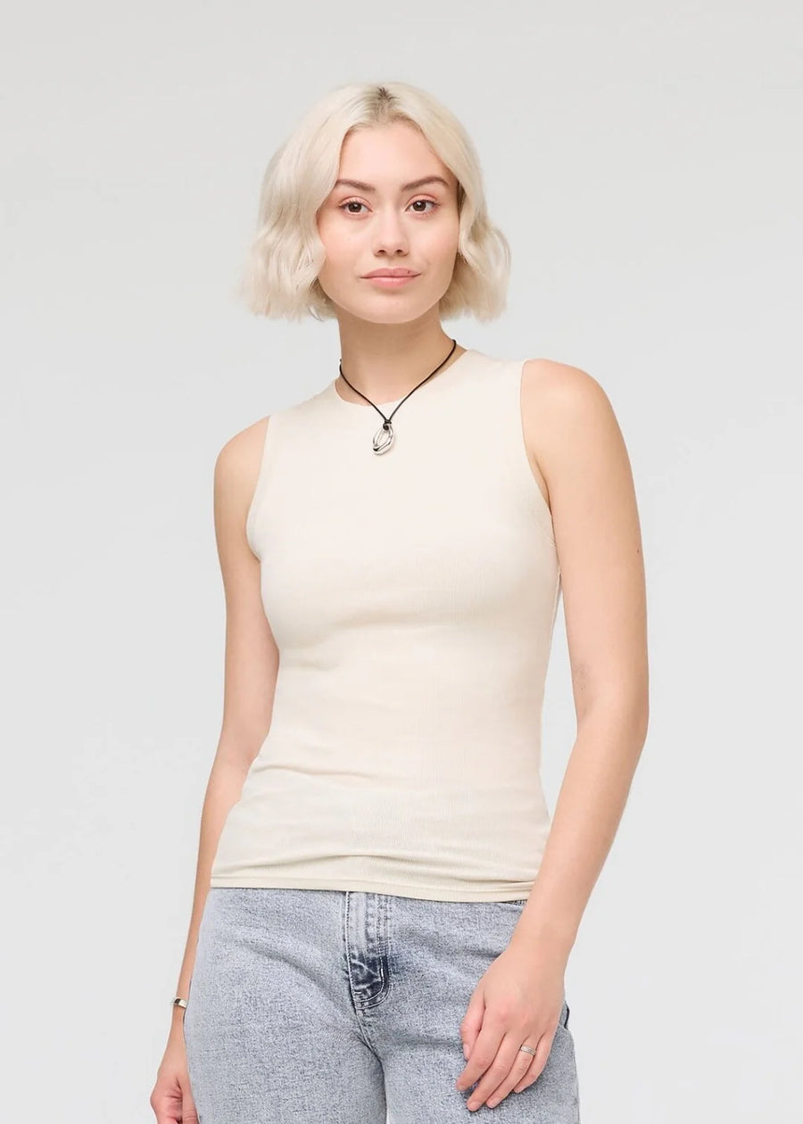 WOMEN'S PURE PIMA HIGH NECK TANK