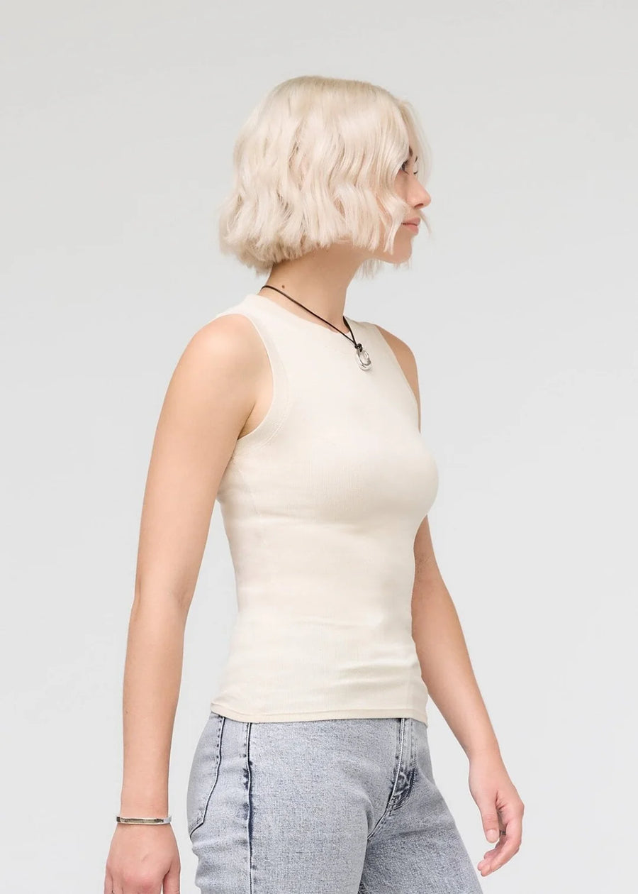WOMEN'S PURE PIMA HIGH NECK TANK