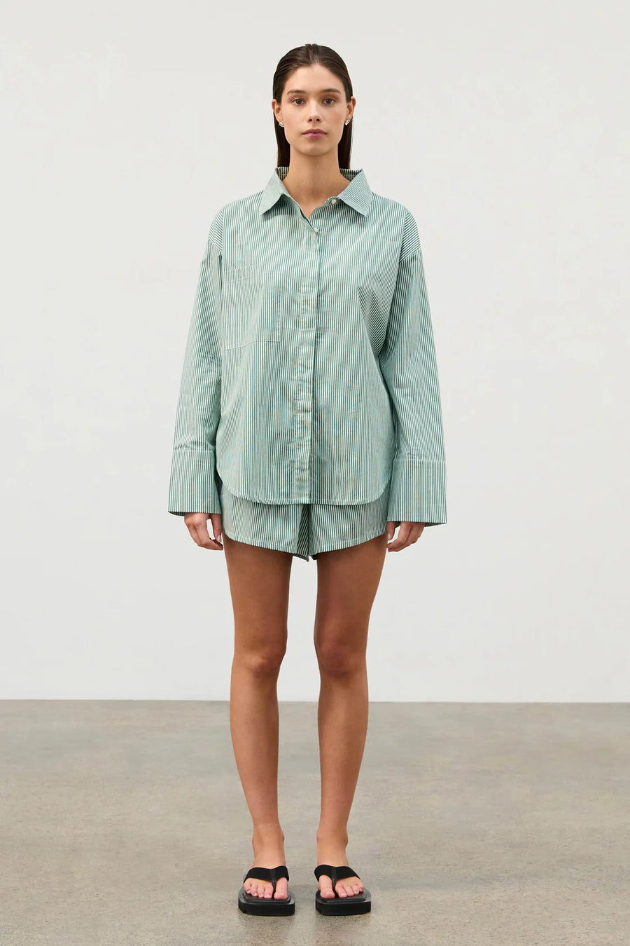 WOMEN'S TALLOW PIN STRIPE COTTON SHIRT