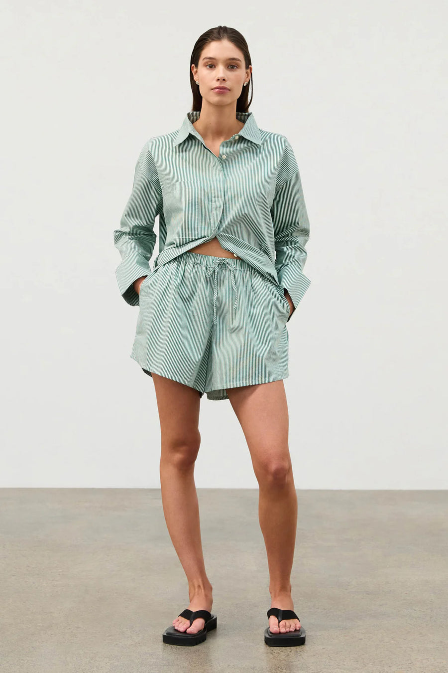 WOMEN'S TALLOW PIN STRIPE COTTON SHIRT