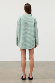WOMEN'S TALLOW PIN STRIPE COTTON SHIRT