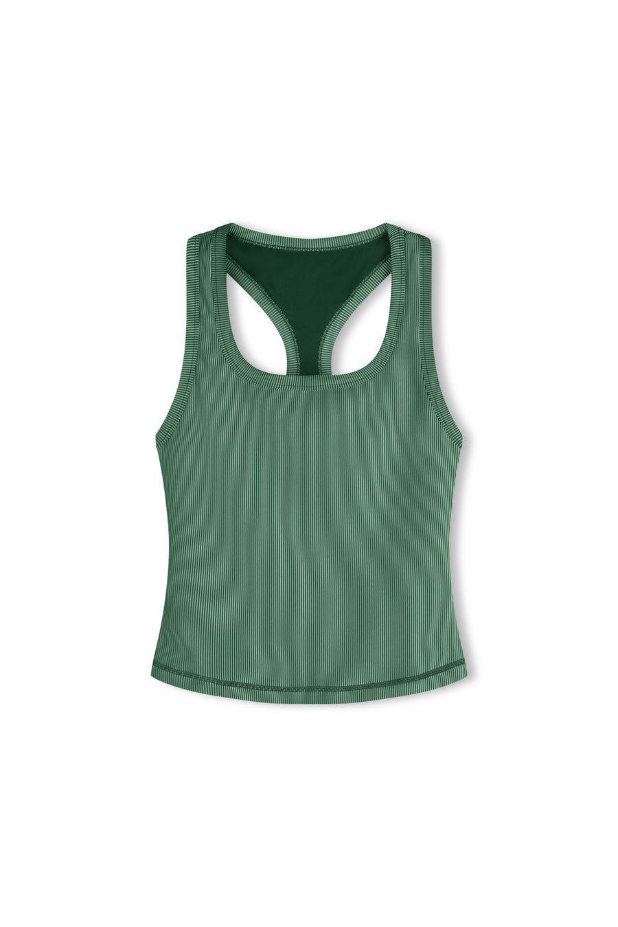 WOMEN'S TALLOW GREEN RIB RACER BACK TANK