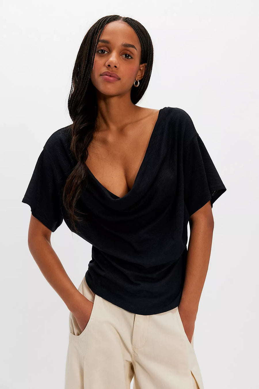 FP WATERFALL COWL NECK