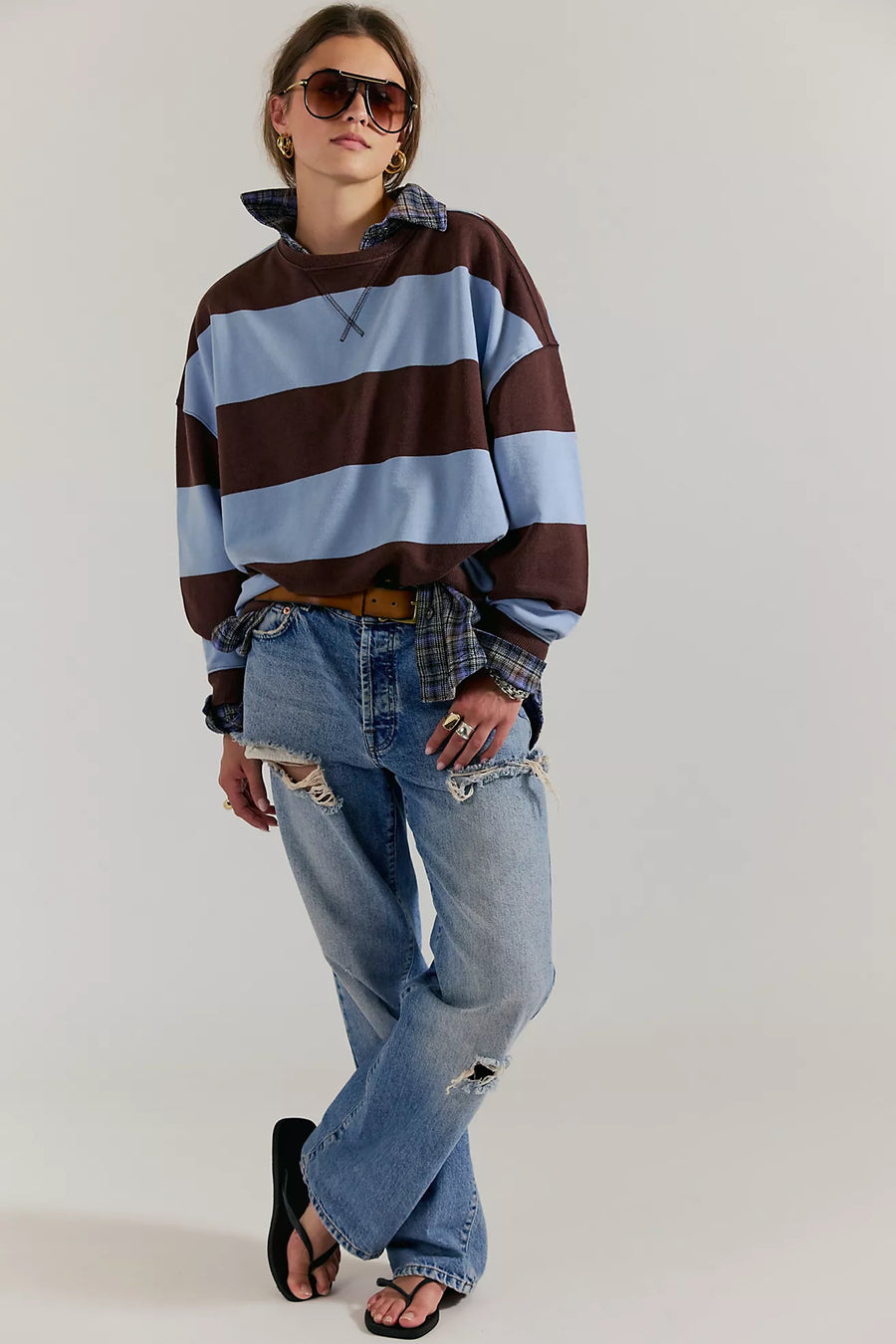 FP WE THE FREE CLASSIC STRIPED SWEATER
