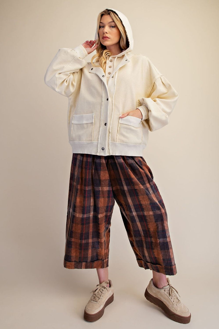 BUTTON DOWN WASHED TERRY JACKET