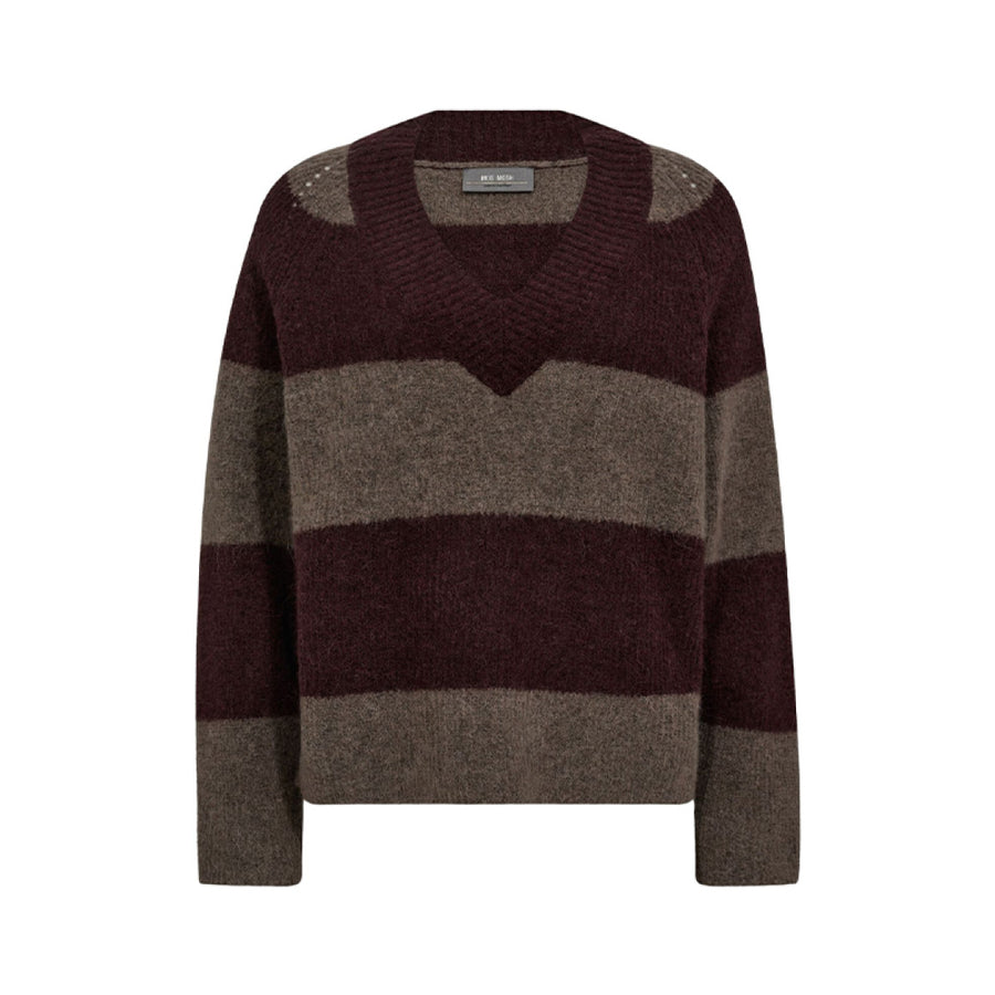 TACI STRIPE LONG SLEEVE V NECK