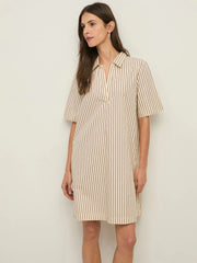 ECRU STRIPED DRESS