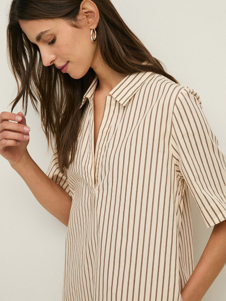 ECRU STRIPED DRESS