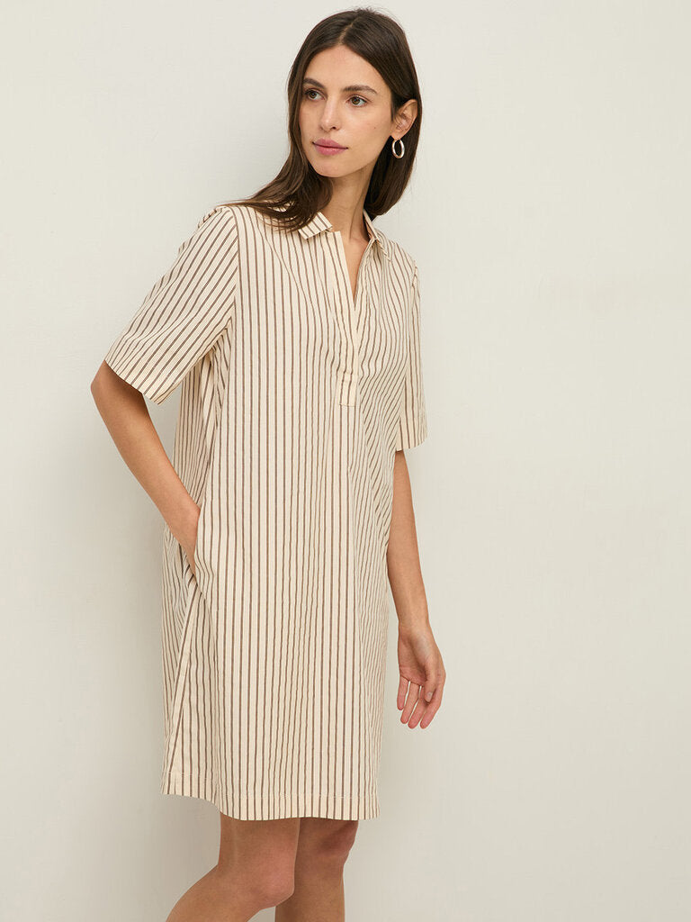 ECRU STRIPED DRESS